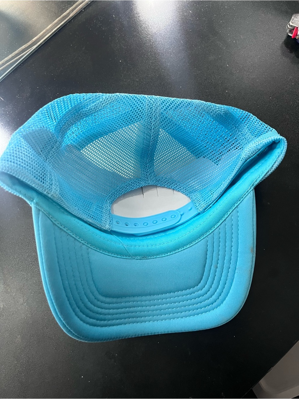 TRULY White Front Blue Mesh Trucker Hat - Picture 2 of 4